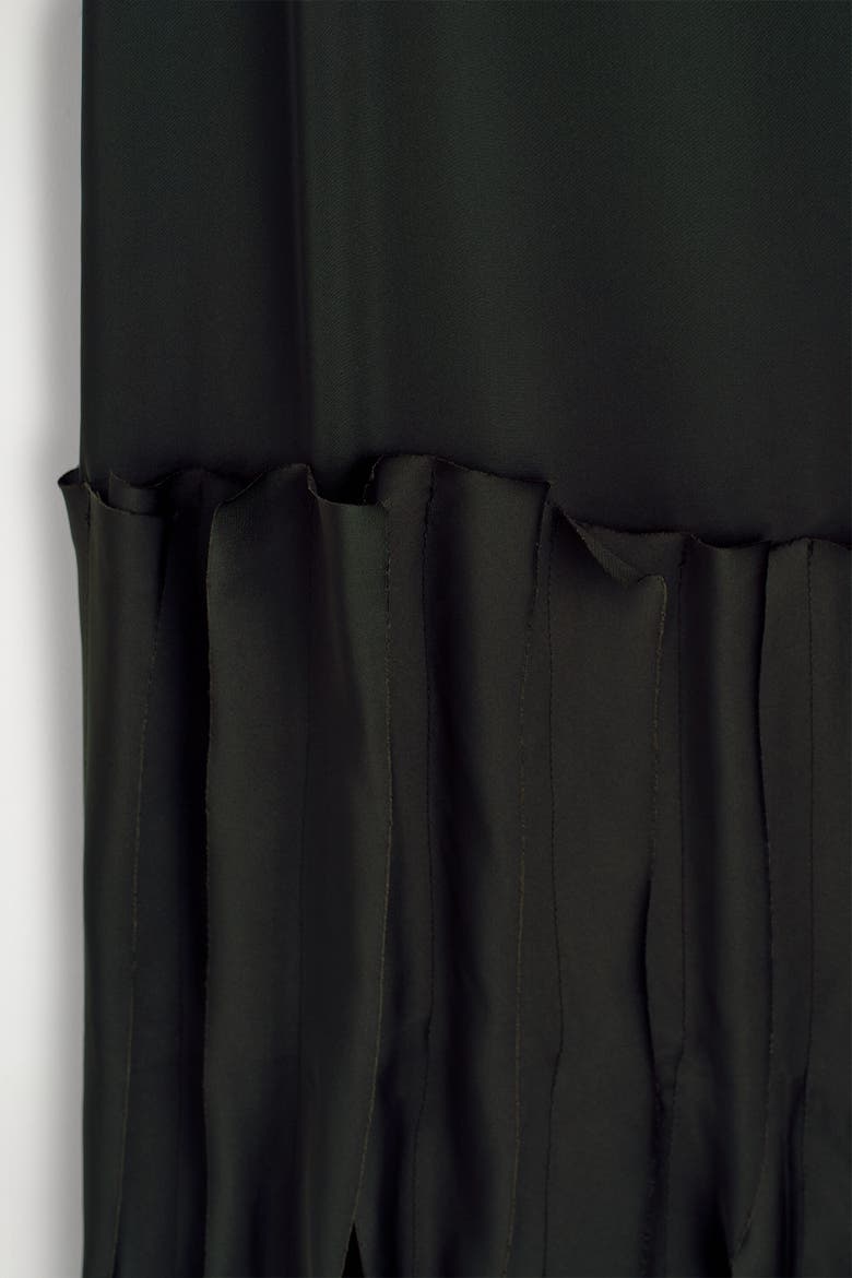 Appliquéd Panelled Midi Dress, Alternate, color, DARK GREEN