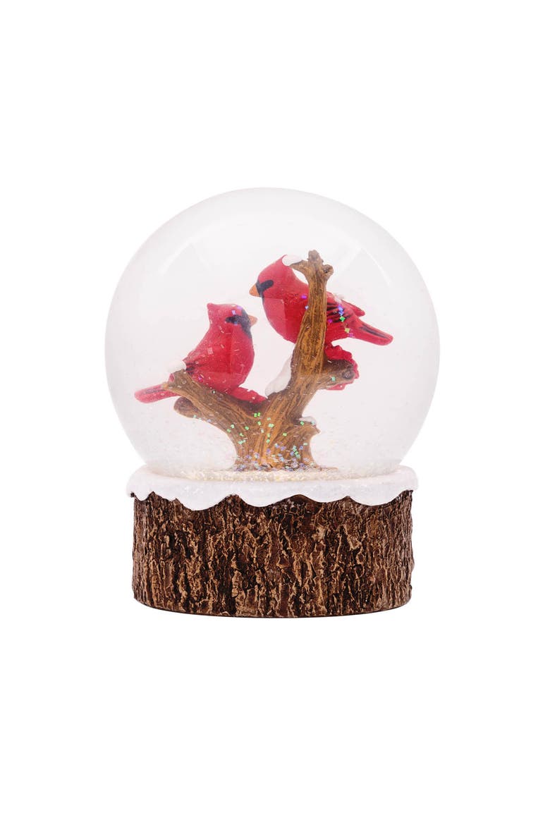 Cardinal Christmas Winter Water Globe, Alternate, color, Red