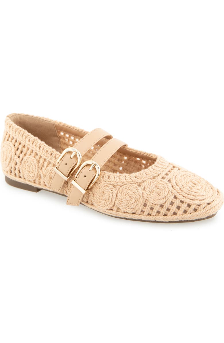 Reaction Kenneth Cole Malibu Crochet Flat, Main, color, Natural Crochet