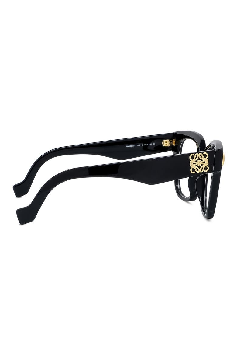 Anagram 51mm Square Optical Glasses, Alternate, color, SHINY BLACK