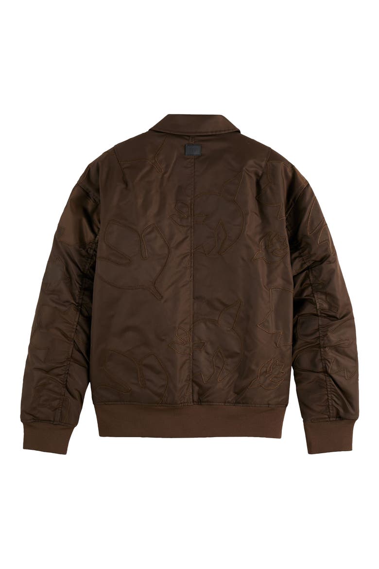 Appliqué Aviator Bomber Jacket, Alternate, color, DEMITASSE