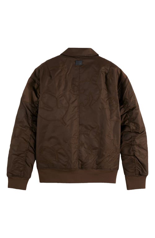 Scotch & Soda Appliqué Aviator Bomber Jacket In Brown