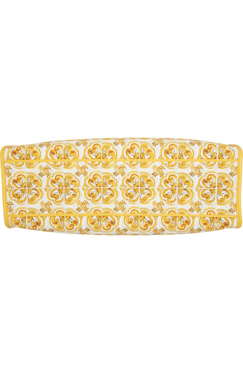 Dolce&Gabbana Majolica Print Canvas Shopper, Alternate, color, Azulejos Giallo