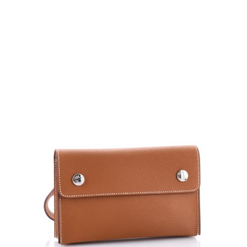 Pre-owned Hermes  Hermes Hermesnap Wallet Bag Epsom In Brown