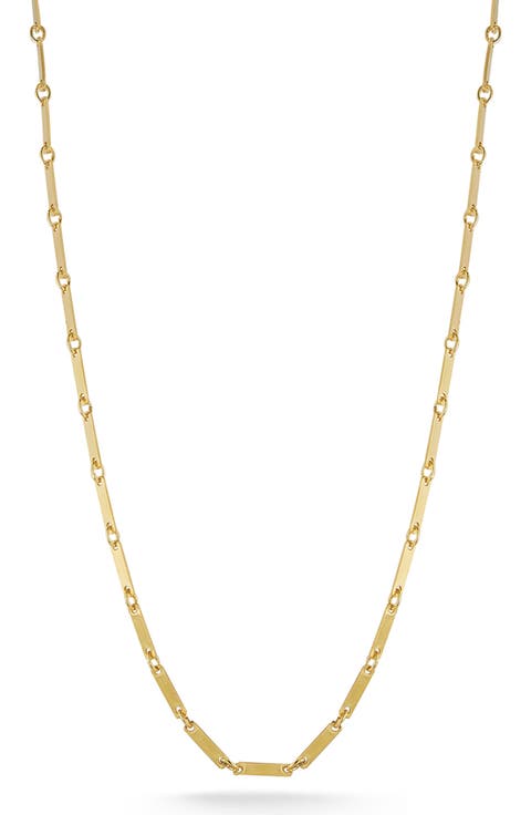 14k Gold Bonded Bar Chain Necklace