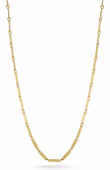 14k Gold Bonded Bar Chain Necklace