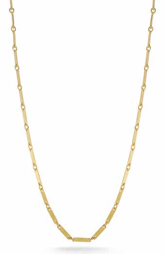 14k Gold Bonded Bar Chain Necklace