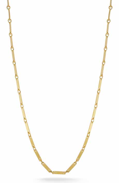 14k Gold Bonded Bar Chain Necklace