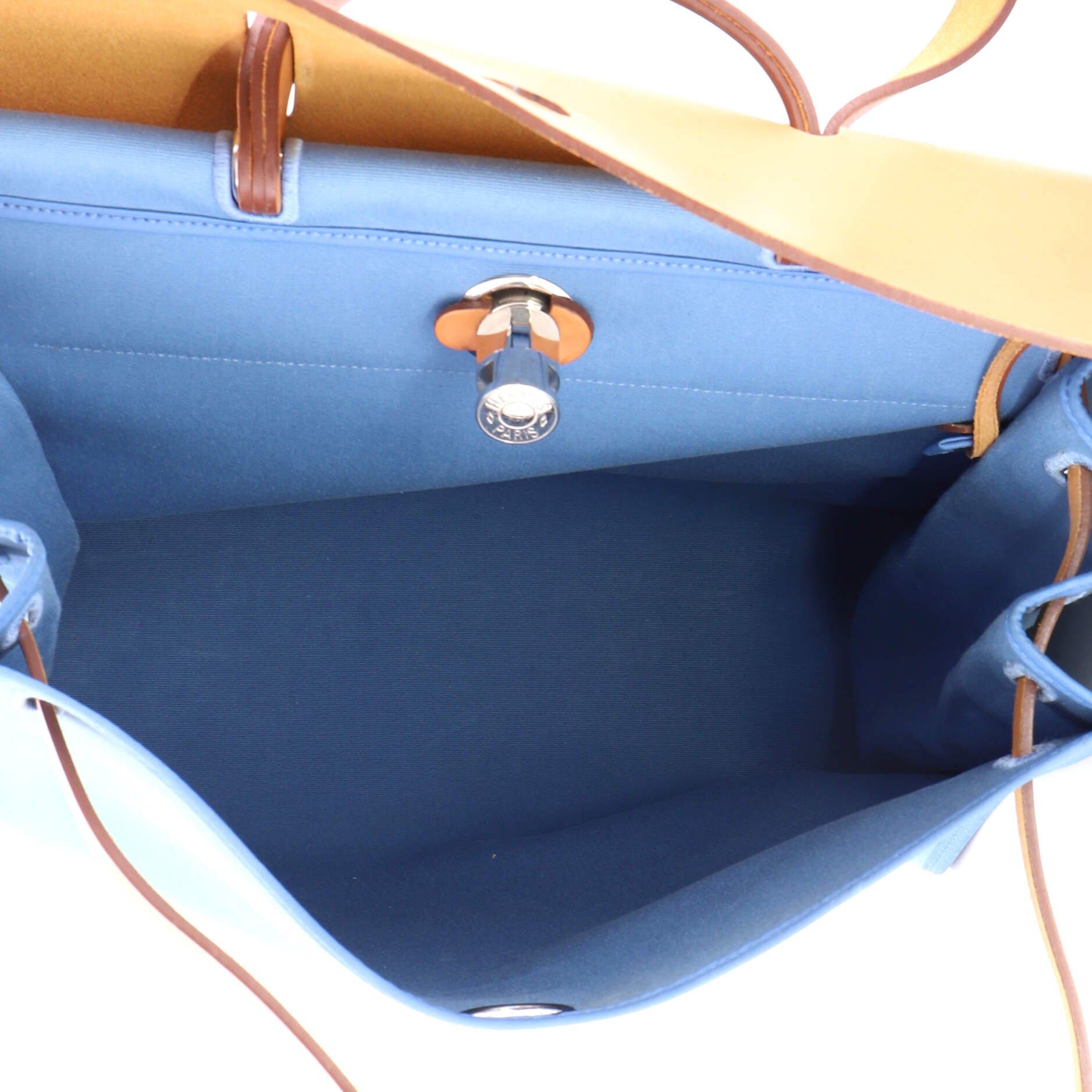 Herbag Zip Leather and Toile 39, Alternate, color, Blue