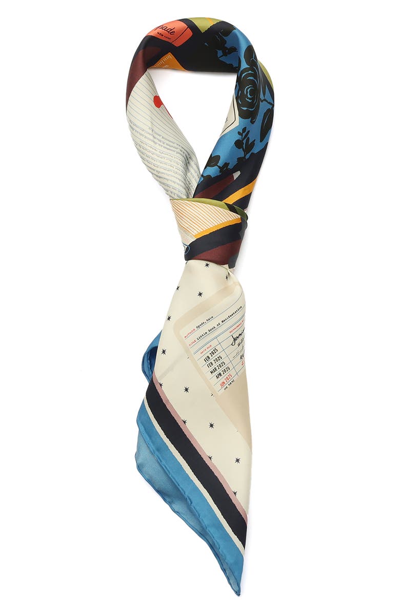Kate Spade New York bestsellers silk square scarf, Alternate, color, Ivory Multi