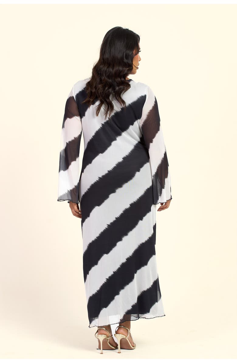 FASHION-SZN CURVE Monochrome Twist Front Midi Dress, Alternate, color, Black