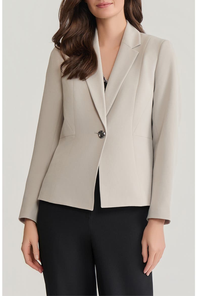 Princess Seam Crepe Blazer, Main, color, SUMMER STRAW
