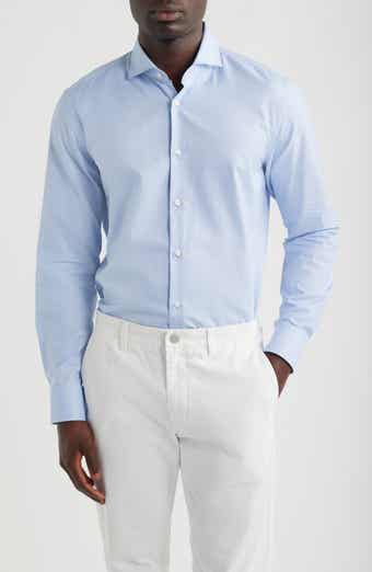 Hank Slim Fit Light Blue Cotton Dress Shirt