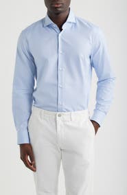 BOSS Hank Slim Fit Light Blue Cotton Dress Shirt