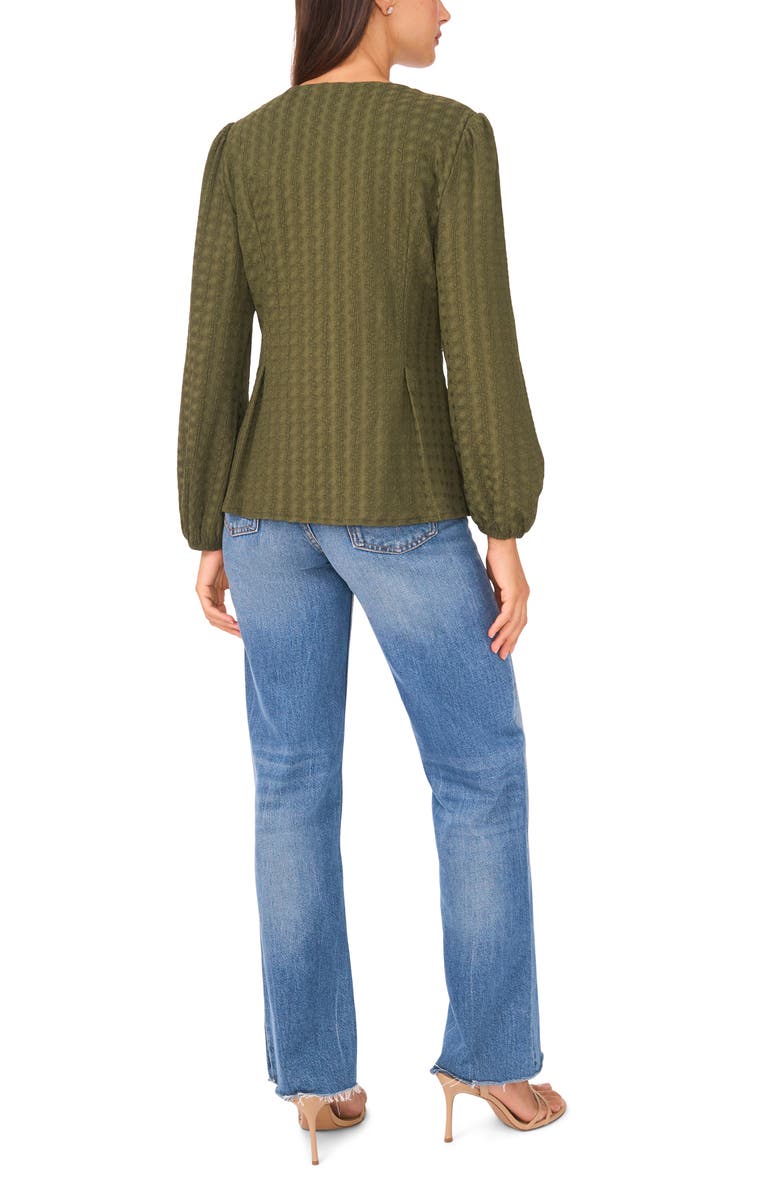 Ted Baker Textured Long Sleeve Top, Alternate, color, Quiet Olive