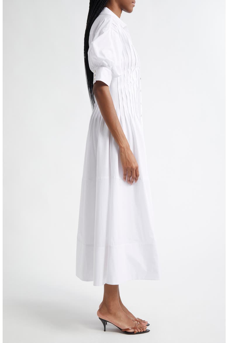 Monty Pleated Midi Dress, Alternate, color, WHITE
