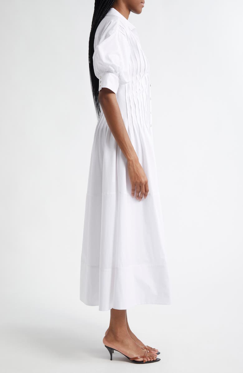 Cinq à Sept Monty Pleated Midi Dress, Alternate, color, White