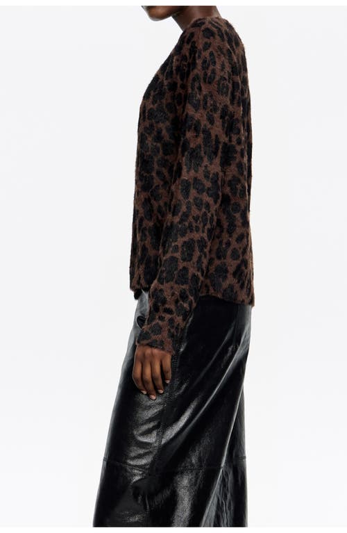 Bimba Y Lola Fur Fitted Cardigan In Brown