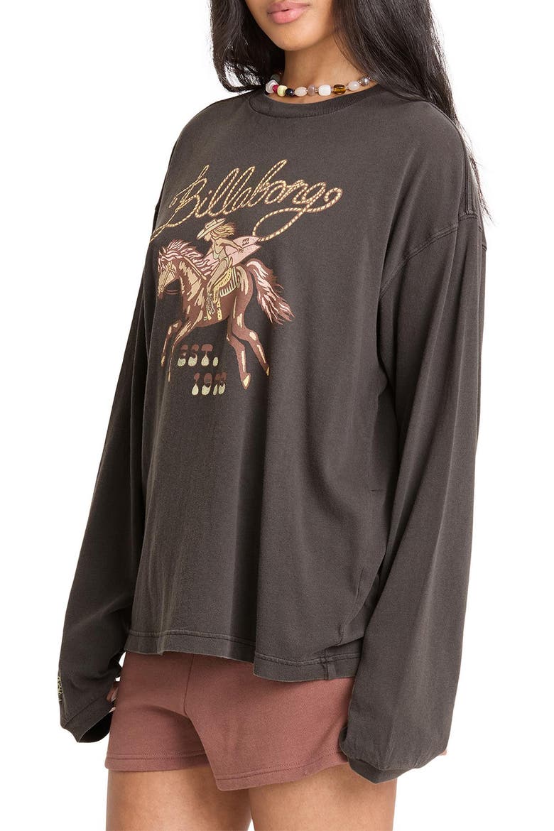 Familiar Roads Long Sleeve Graphic Tee, Alternate, color, OFF BLACK