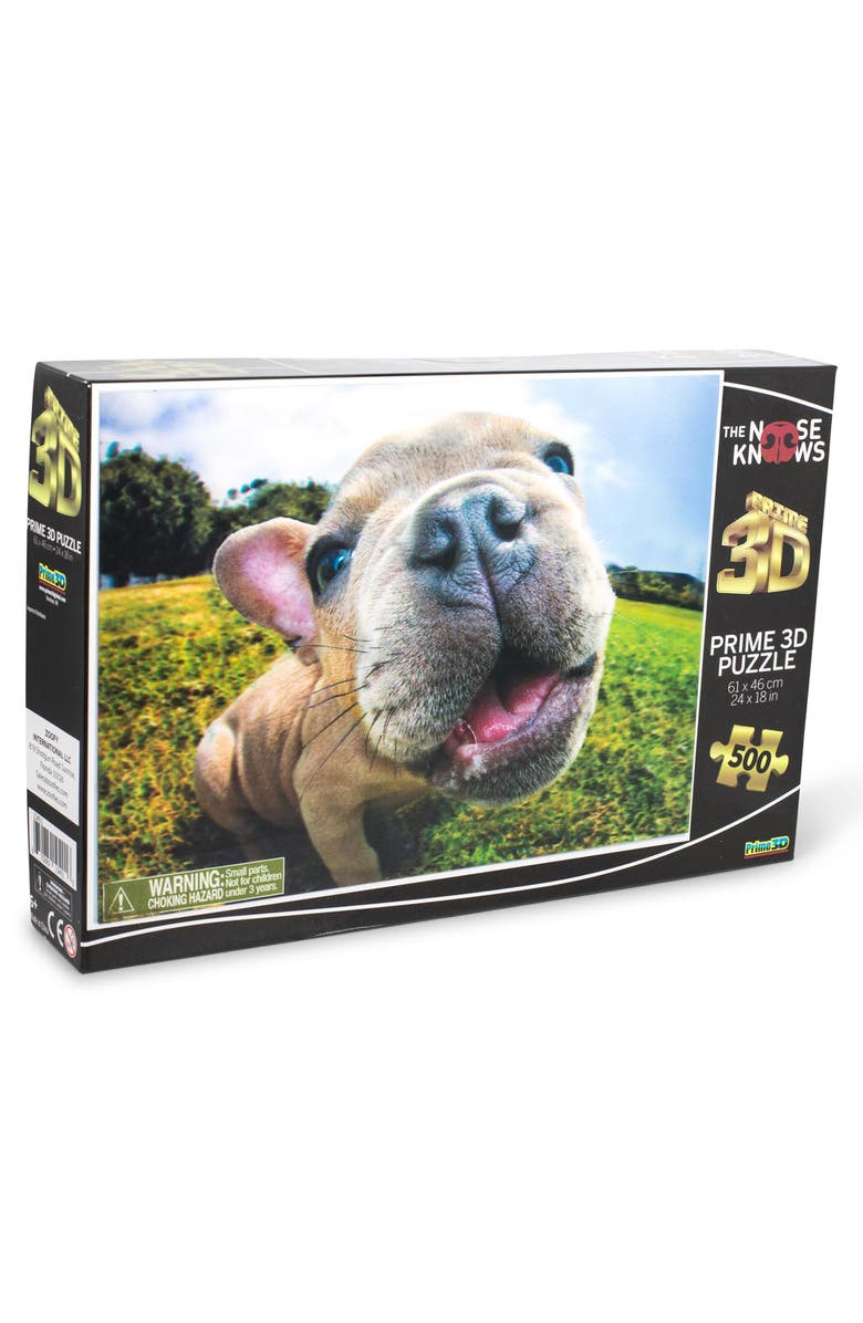 PowerHouse Toys LLC Pugsley The Nose Knows Super 3D 500 Piece Jigsaw Puzzle For Adults And Kids, Alternate, color, Multi-Color