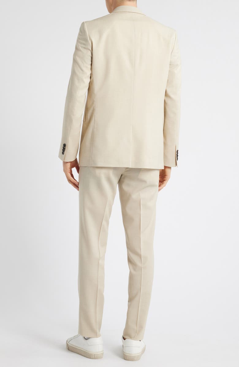 AllSaints Ross Slim Fit Solid Tan Wool Blend Suit, Alternate, color, Sand