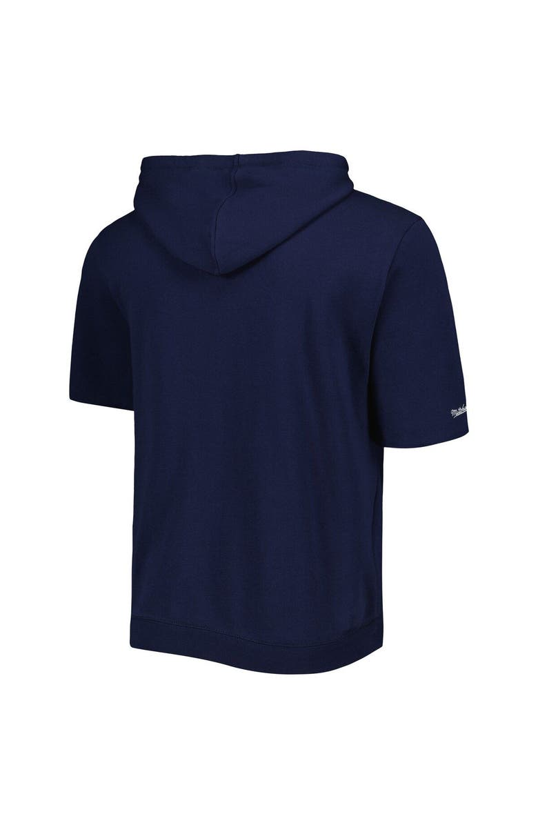 Mitchell & Ness Men's Mitchell & Ness Navy Boston Red Sox Cooperstown Collection Washed Fleece Pullover Short Sleeve Hoodie, Alternate, color, 