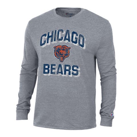 Men's Champion Charcoal Chicago Bears Ultimate Tri-Blend Long Sleeve T-Shirt