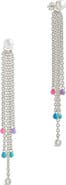 Sterling Forever Delmare Imitation Pearl Linear Drop Earrings