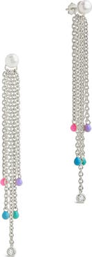 Sterling Forever Delmare Imitation Pearl Linear Drop Earrings