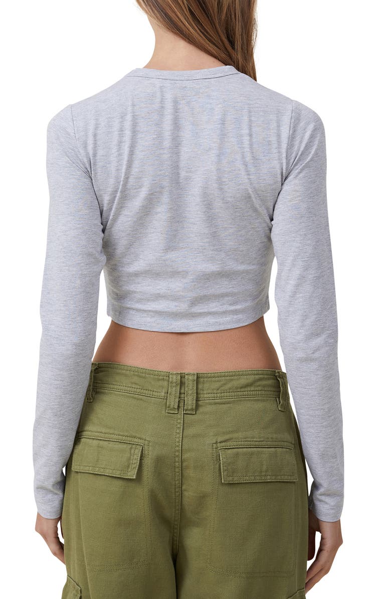 Cotton On Micro Crop Long Sleeve Top, Alternate, color,