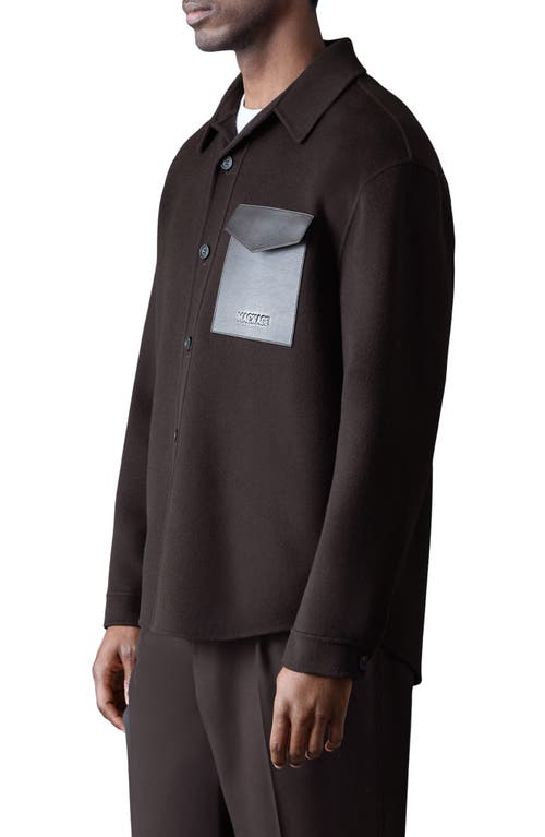 Mackage Emmanuel Double Face Wool Overshirt In Brown