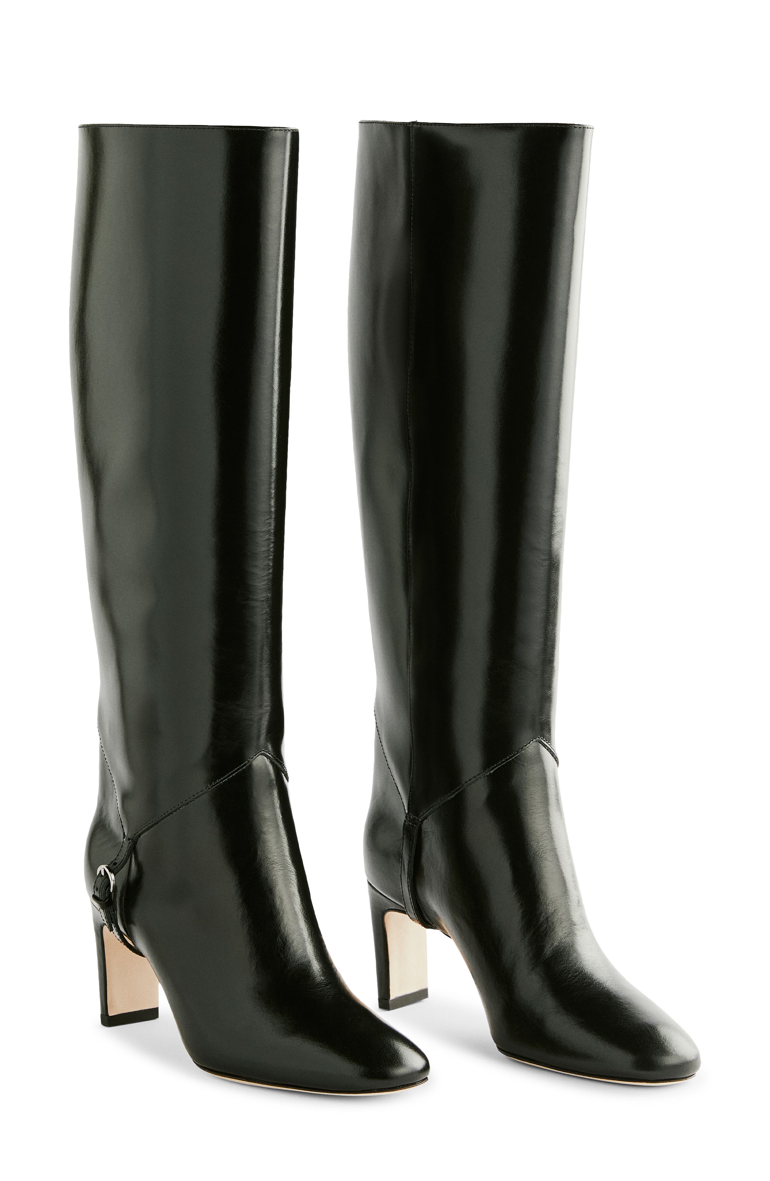 Reformation Gae Knee High Boot, Alternate, color, Black Leather