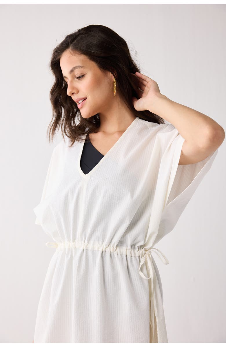 Reistor Kaftan-style Beach Cover-up with Side Ties, Alternate, color, Striped Horizon