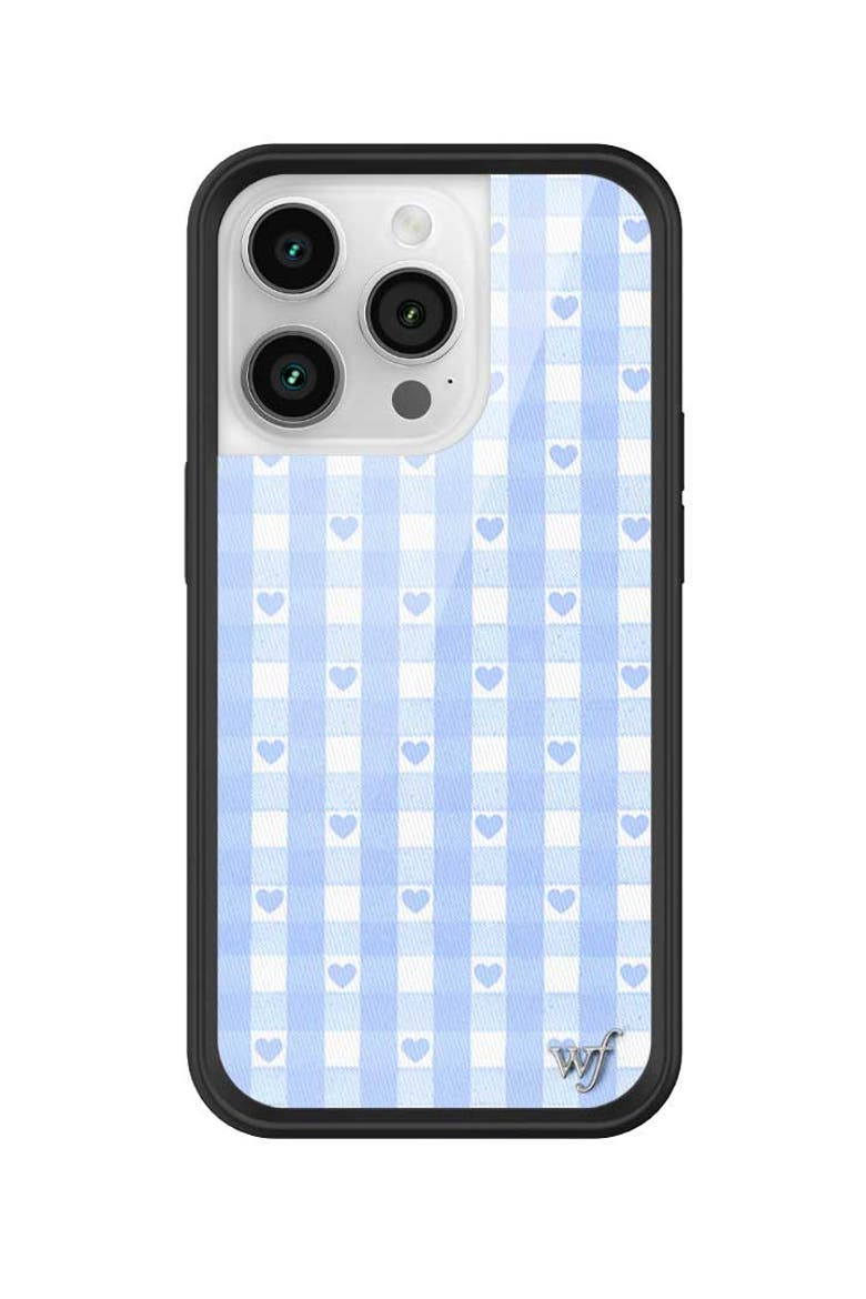 Gingham Hearts | Blue iPhone Case, Alternate, color, Blue