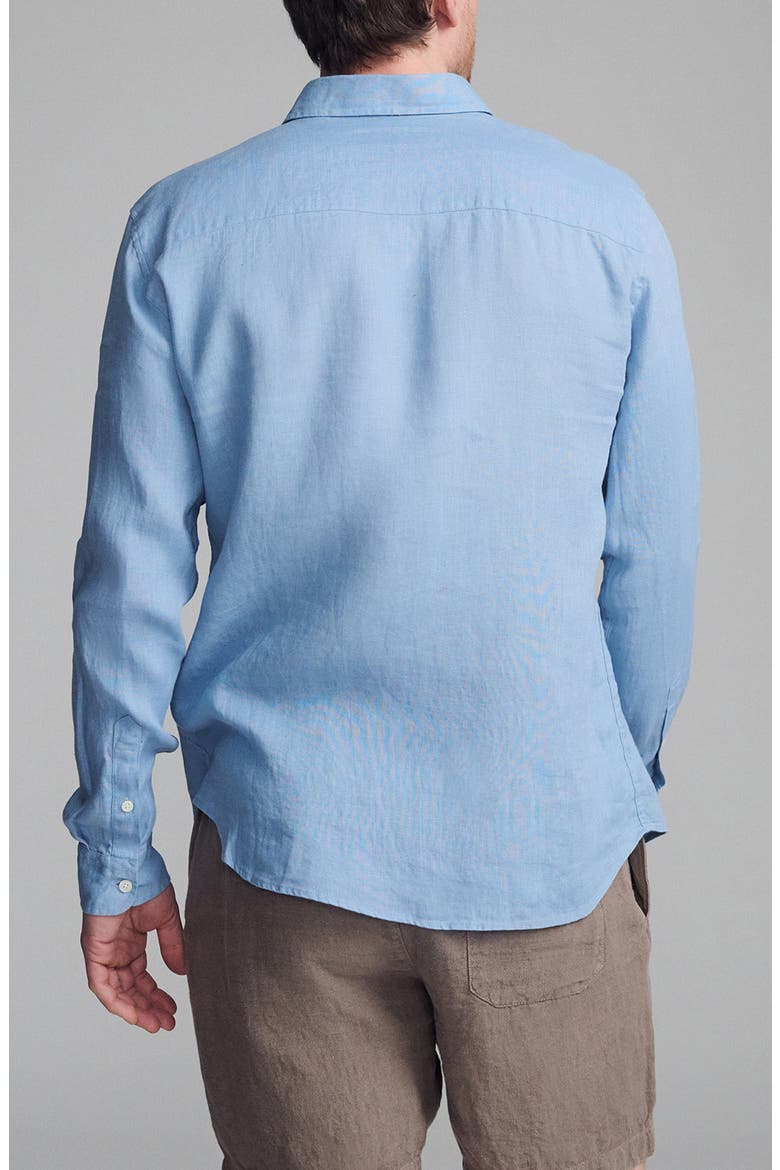 Regular Fit Linen Button-Up Shirt, Alternate, color, FADED DENIM