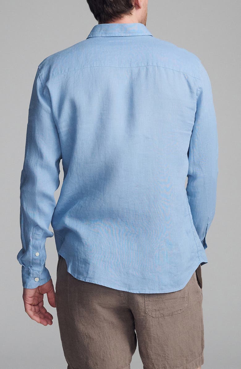 Mavi Jeans Regular Fit Linen Button-Up Shirt, Alternate, color, Faded Denim