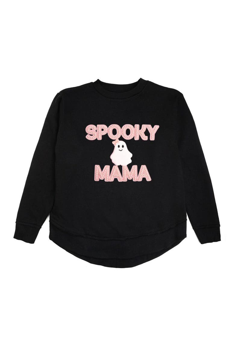 Spooky Mama Patch Halloween Women's Sweatshirt, Main, color, Black