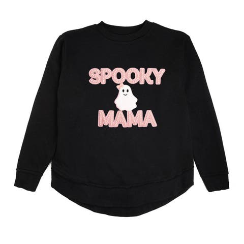 Spooky Mama Patch Halloween Women's Sweatshirt