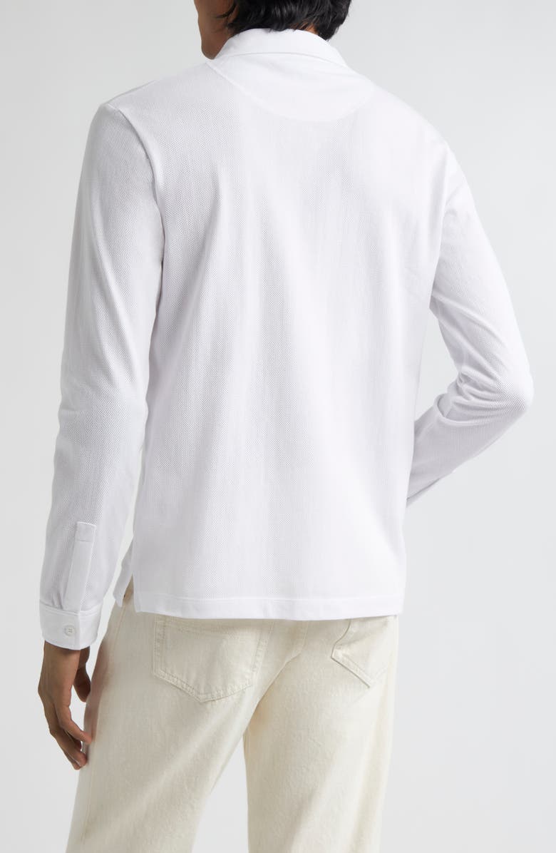 Sunspel Riviera Long Sleeve Cotton Mesh Button-Up Shirt, Alternate, color, 