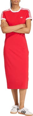 adidas Originals 3-Stripes Stretch Cotton Midi Dress