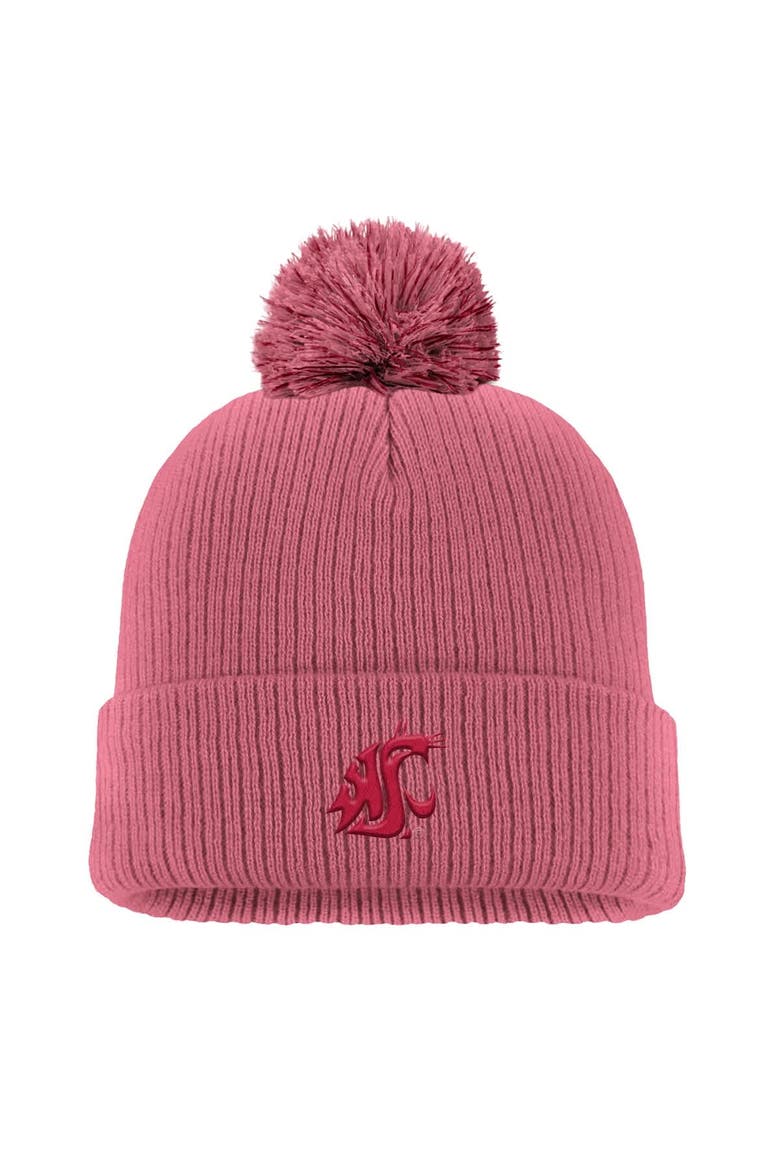 Men's Nike Pink Washington State Cougars Tonal Peak Cuffed Knit Hat with Pom, Main, color, Pink