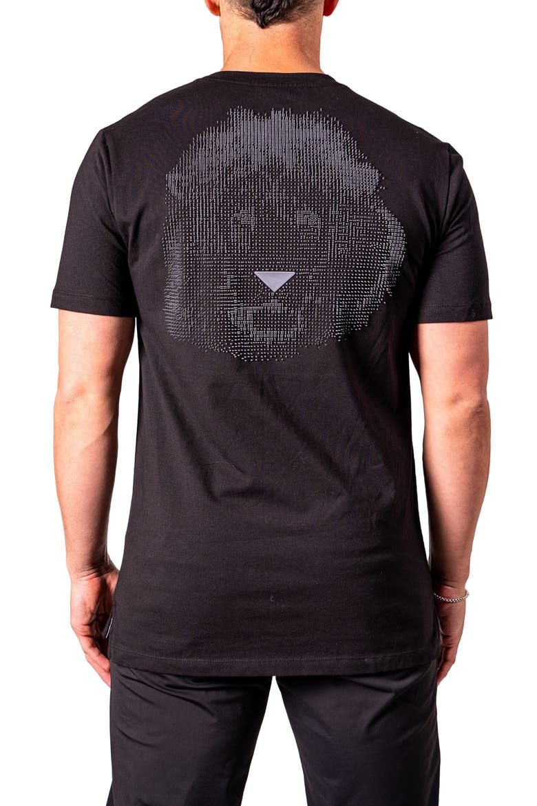Lion Zeus Embellished T-Shirt, Alternate, color, BLACK
