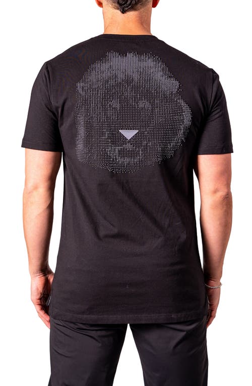 Maceoo Lion Zeus Embellished T-shirt In Black
