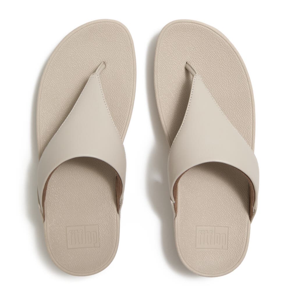 Lulu Leather Toe Post Sandals, Alternate, color, Hazy Taupe