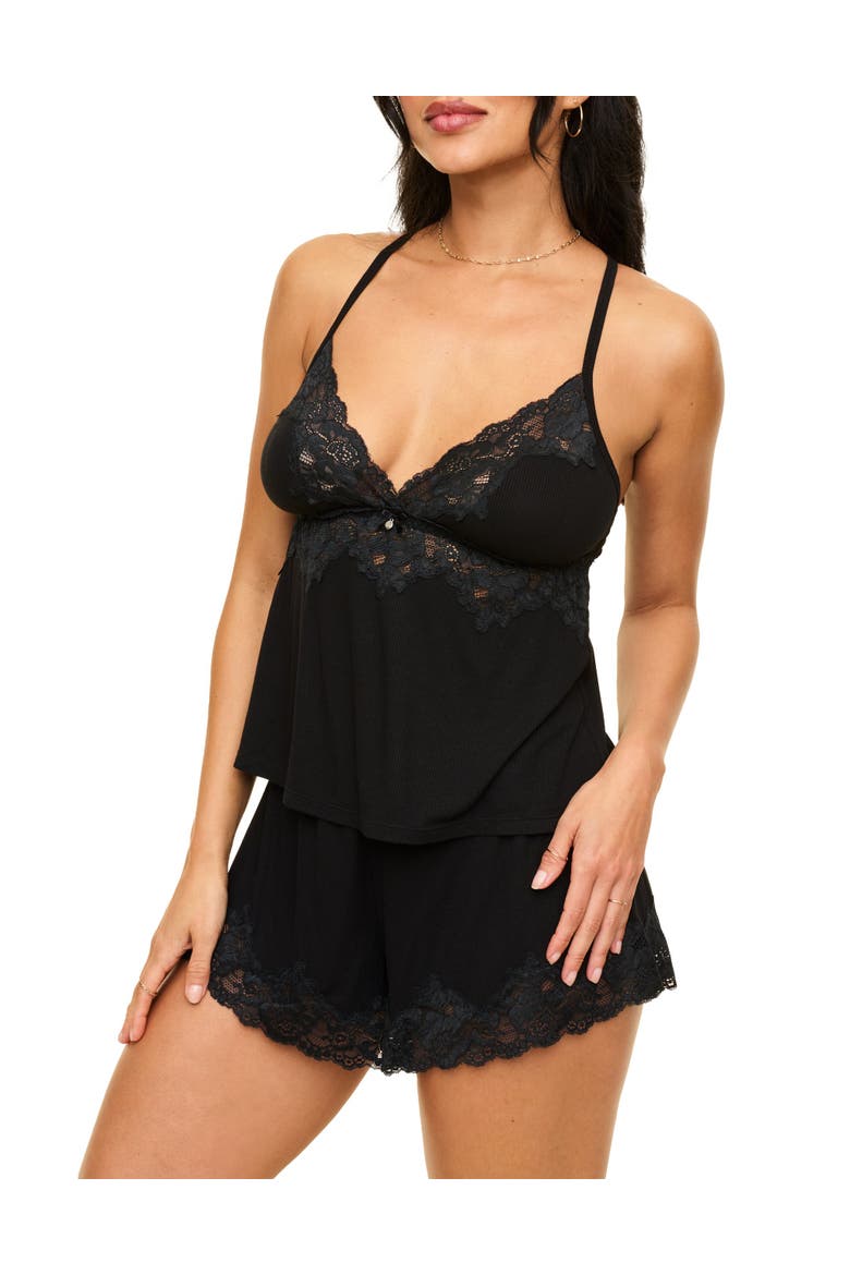 Lora Pajama Cami & Shorts Set, Main, color, Black