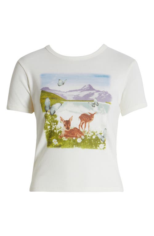 Shop Vinyl Icons Deer Lake Graphic Baby Tee In Marshmallow