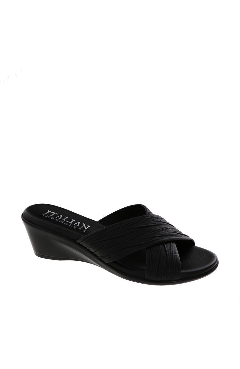 ITALIAN SHOEMAKERS Kenny Wedge Slide Sandal, Main, color, Black