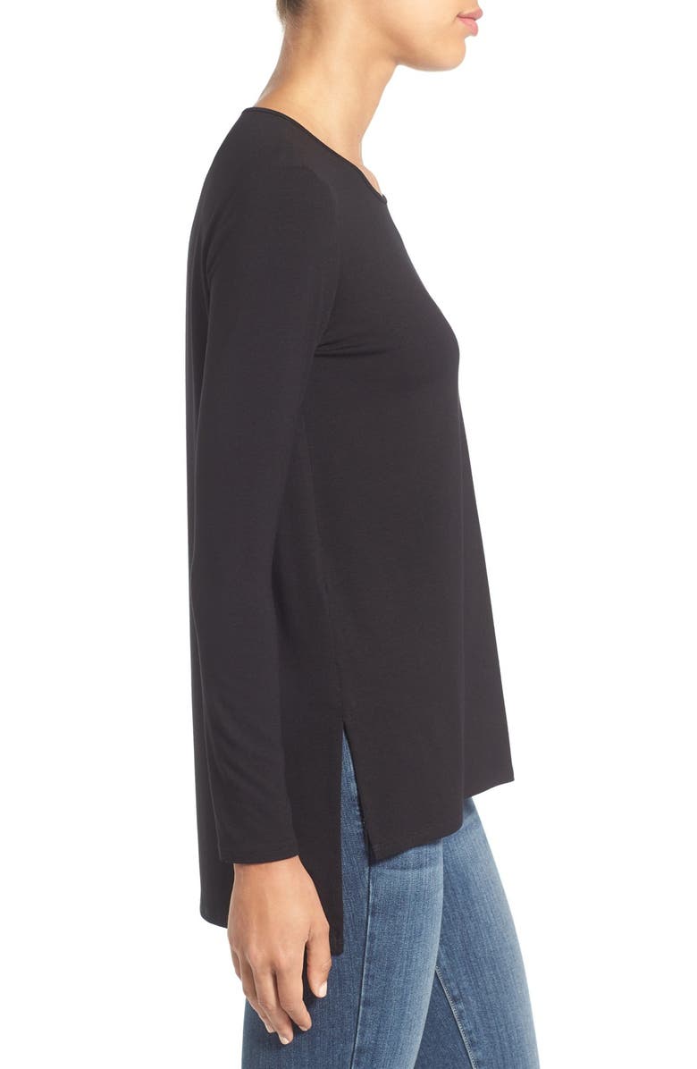 Eileen Fisher Crewneck Long Sleeve Jersey Tee, Alternate, color, 