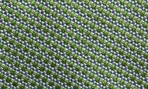 David Donahue Micro Geo Pattern Silk Classic Tie In Green