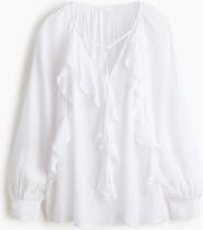 H&M Flounce-trimmed Blouse